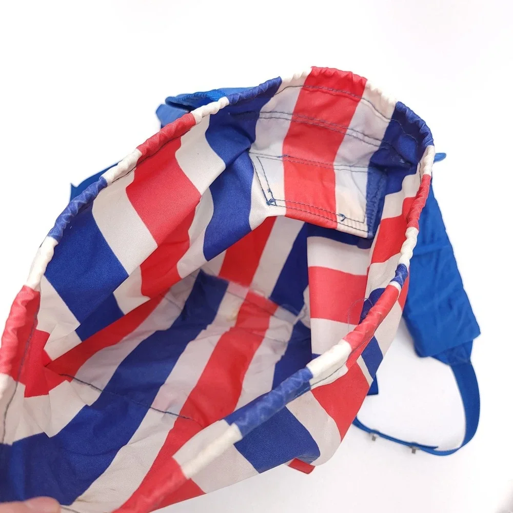 Vintage USA Flag Backpack 1970's Retro Nylon Bag‎ America Stars And Stripes